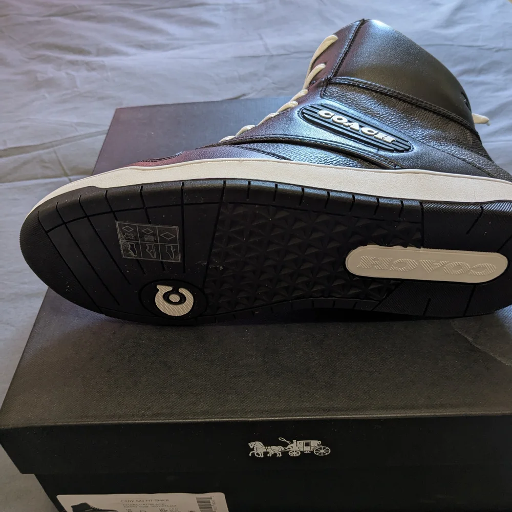 Coach Black and White High-Top Sneakers - Picture 3 of 4